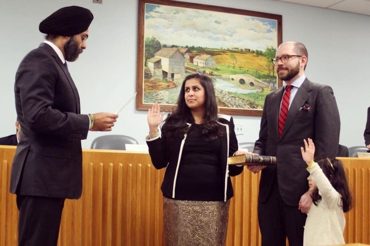 New Jersey's Gurbir Grewal, America’s first Sikh American state attorney general, swore Jaffer in as mayor at a ceremony in Montgomery Township on Jan. 3. 