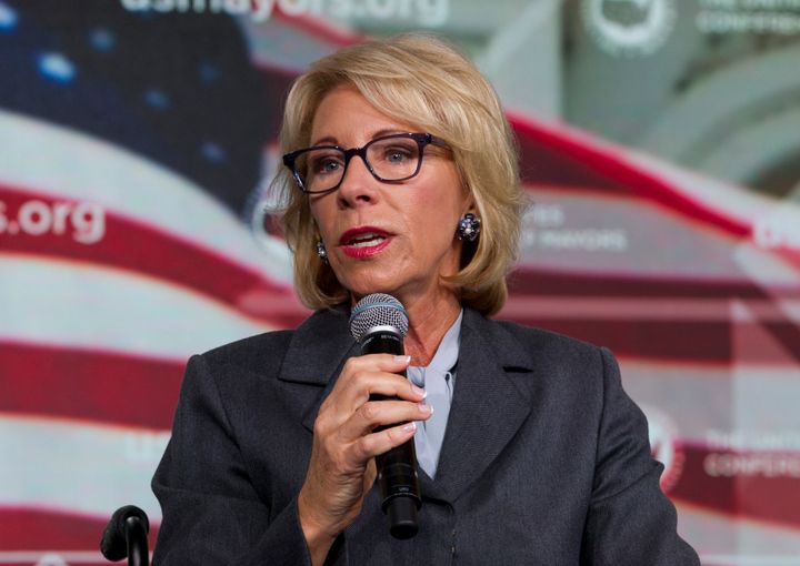 Education Secretary Betsy DeVos addressing the U.S. Conference of Mayors in January.