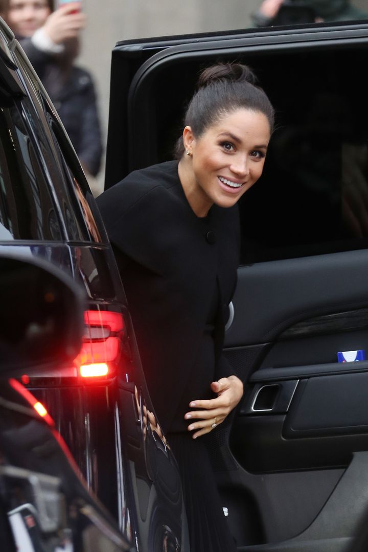 Meghan, Duchess of Sussex visits the Association of Commonwealth Universities at City, University Of London on Jan. 31 in London. 