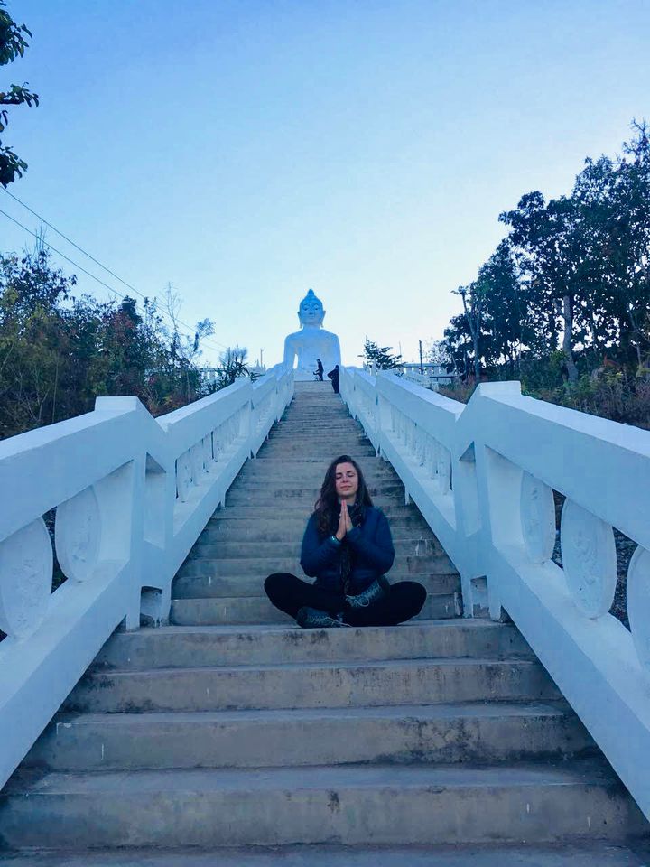 Semrau on a hike to the "White Buddha" in Pai. This photo was taken two days before she was arrested.