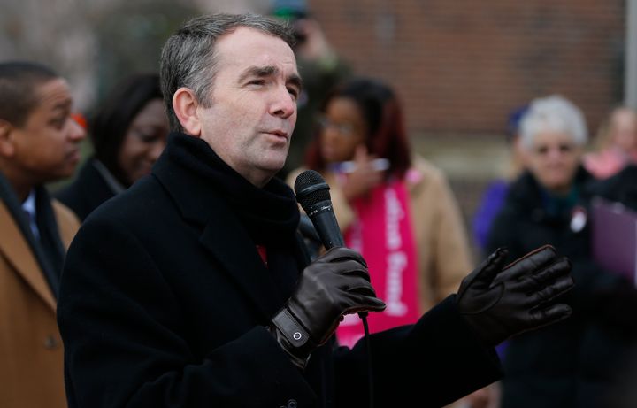Virginian Gov. Ralph Northam speaks at a Women's March event in his state. He supports abortion legislation that conservatives are attempting to paint as murder.