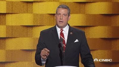 Rep. Tim Ryan (Ohio) addressing the Democratic National Convention in Philadelphia in 2016. On Jan. 29, he alerted the House Ethics Committee that Rep. Steve King (R-Iowa) is using "his government website to promote the white nationalist website VDare.com."