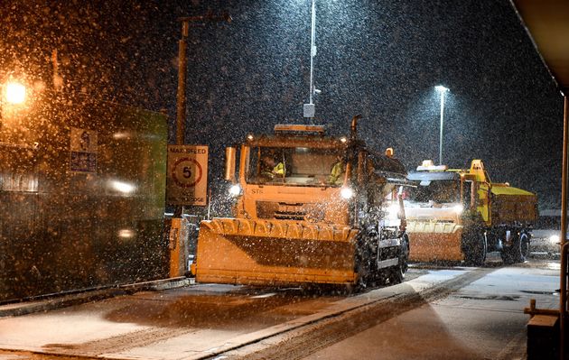 Gritters prepared to hit the roads on Friday morning.