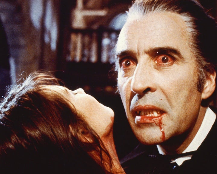 Christopher Lee as the blood-sucking Count in 'Dracula AD 1972'.