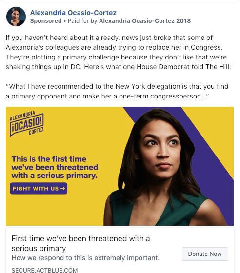   Rep. Alexandria Ocasio-Cortez (DN.Y.) has raised more than $ 100,000 on the threat of a first challenge against her. 