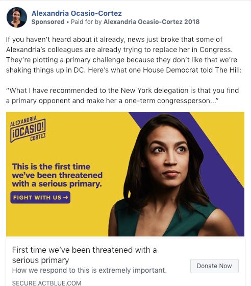 Rep. Alexandria Ocasio-Cortez (D-N.Y.) raised over $100,000 off of the threat of a primary challenge against her.