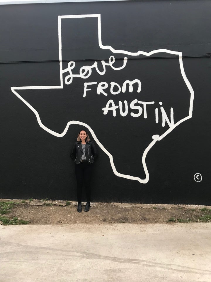 Wong during her 2018 trip to Austin, Texas, where she found the first bald spot.