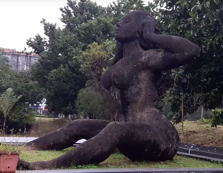 Youtube screenshot of Yakshi, the sculpture in Kerala's Palakkad district. It is set to get a facelift after half a century.