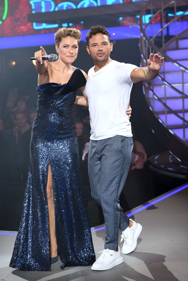 CBB presenter Emma Willis with Ryan Thomas