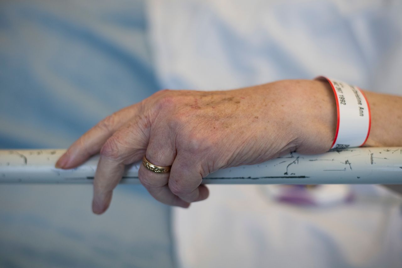 After an hour in bed number 4, the 97-year-old woman is moved to a side room