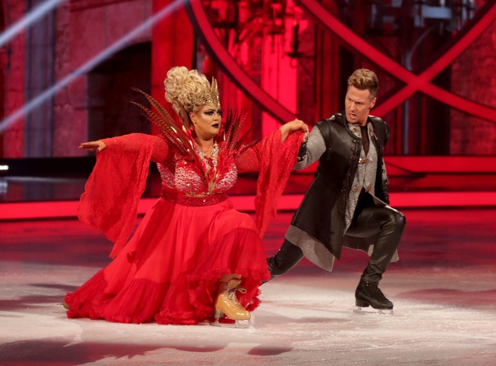 Gemma Collins and skating partner Matt Evers