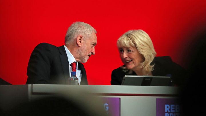 Jeremy Corbyn and general secretary Jennie Formby
