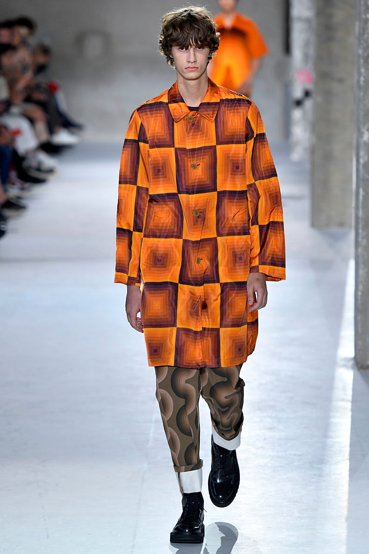 A model walks the runway at the Dries van Noten spring/summer 2019 menswear show. 