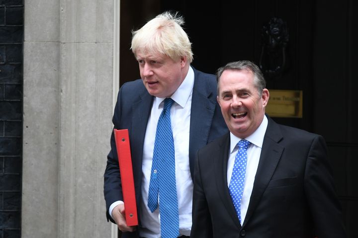 Liam Fox (R) with former foreign secretary Boris Johnson
