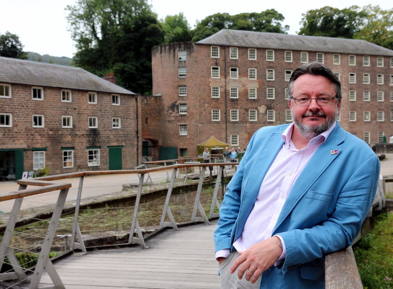 Derbyshire County Council leader Barry Lewis at historic Cromford Mill