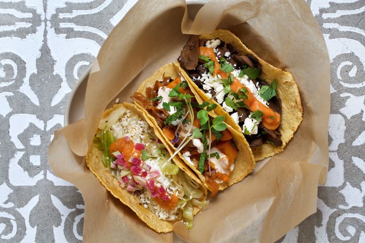 A selection of soft-shell tacos from Chaia Tacos in Washington, D.C.