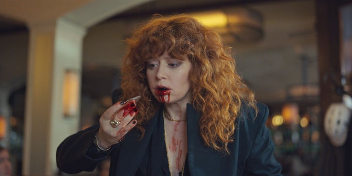 Nadia (Natasha Lyonne) puking up mirror shards in "Russian Doll."