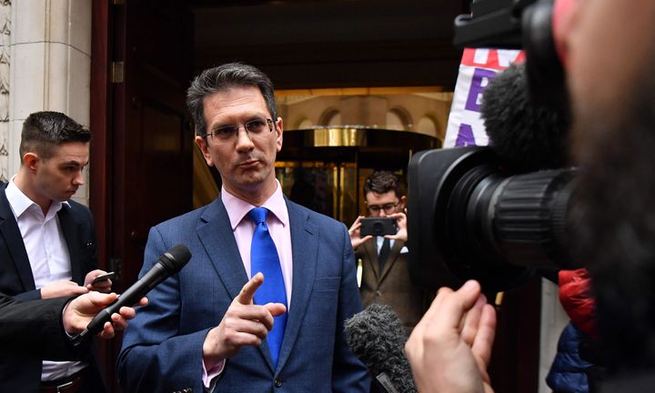 Brexiteer Steve Baker outside Cabinet Office during talks on 'backstop' alternatives