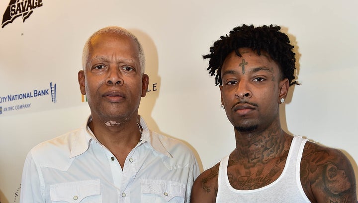 Rep. Hank Johnson (D-Ga.) with rapper 21 Savage, who has been accused of overstaying his visa from the U.K.