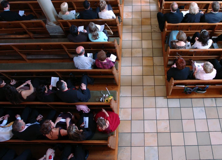 In America, 36 percent of regular worship service attendees say they are “very happy,” compared with 25 percent of infrequent attendees and 25 percent of the religiously unaffiliated.