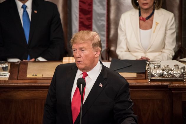 Donald Trump during the annual address to Congress.