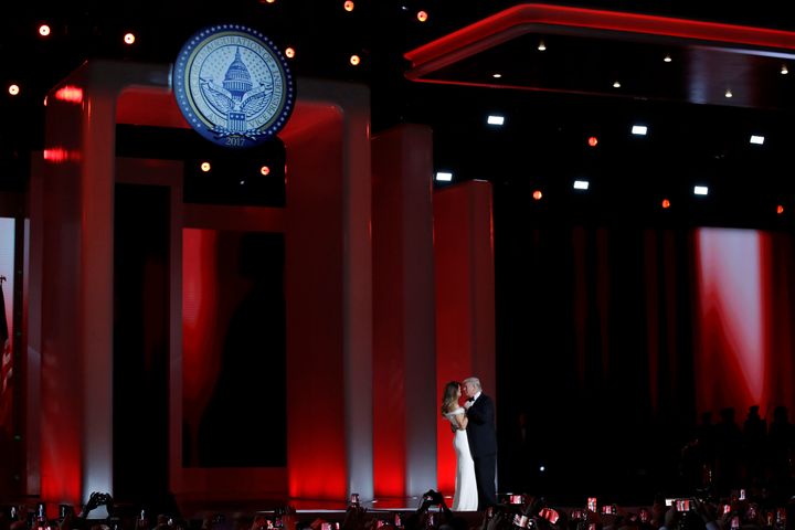 President Donald Trump dances with first lady Melania Trump at the Liberty Ball in Washington, just one of the events funded by his inauguration committee.