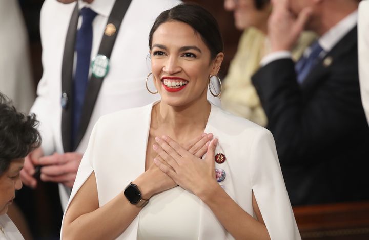 Rep. Alexandria Ocasio-Cortez (D-N.Y.) wore white to Tuesday's State of the Union address.