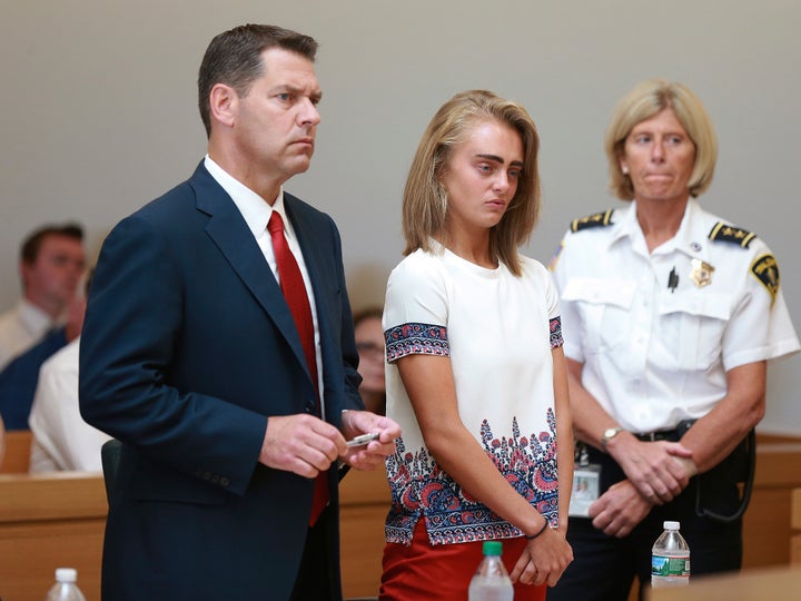 Carter, seen in 2017 beside her defense attorney Joseph Cataldo, listens as she is sentenced to 15 months in jail for involuntary manslaughter.