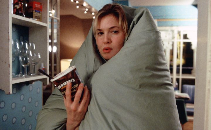 Bridget Jones cozies up to a pint of Ben & Jerry's in an iconic scene from "Edge Of Reason."