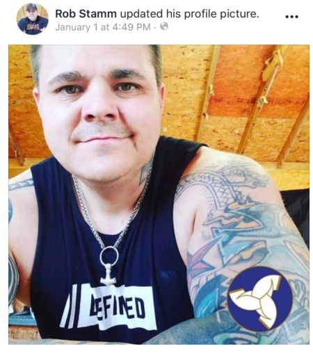 Sgt. Robert Stamm posted a photo to Facebook last month overlaid with the logo of the Asatru Folk Assembly, which is designated as a hate group by the Southern Poverty Law Center.