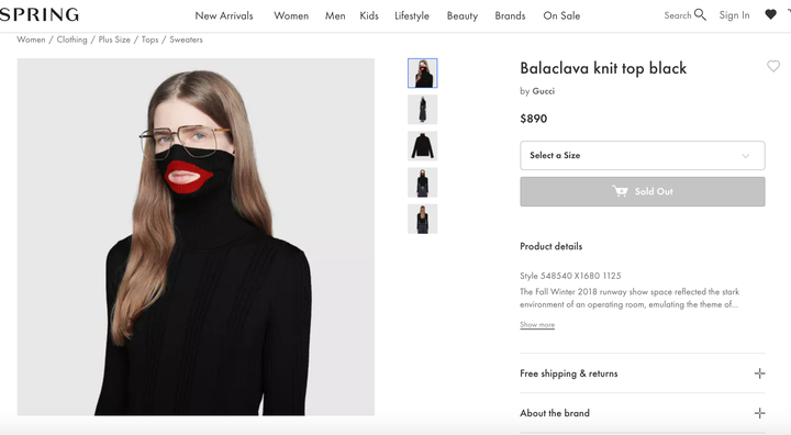 Balaclava knit top black Clearance