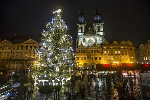 Christmas Market At The Old Town Square In Prague