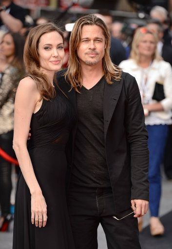 Angelina Jolie with Brad Pitt at the premiere of 'World War Z'