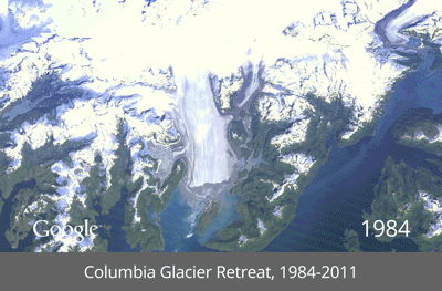 コロンビア氷河の後退