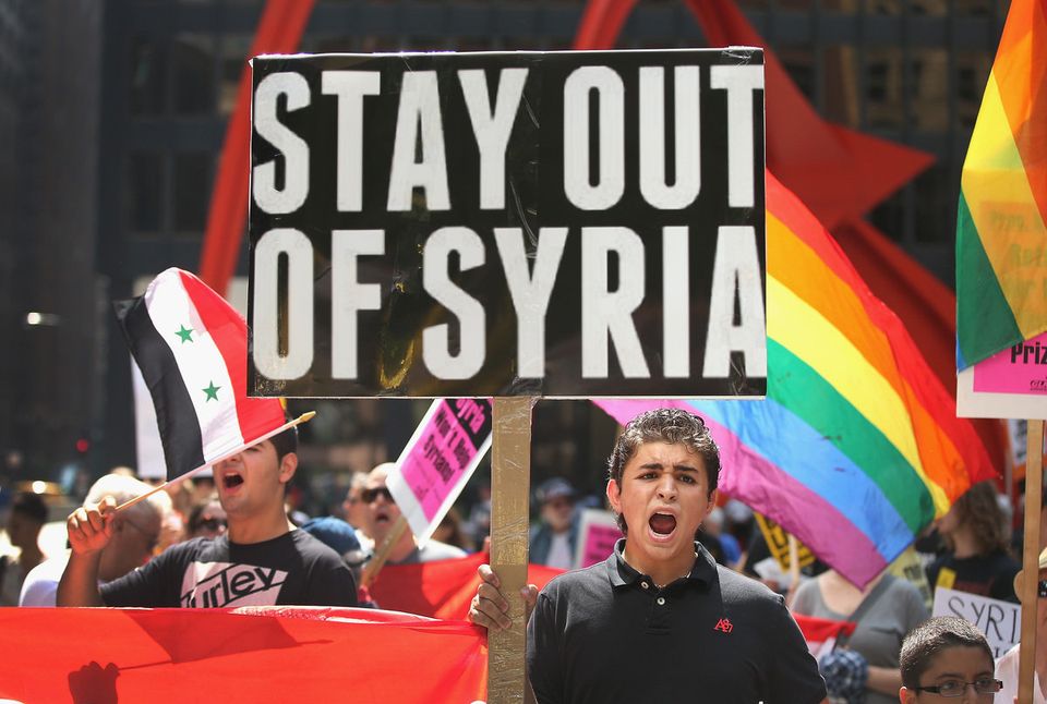 Protesters Demonstrate Against Intervention In Syria