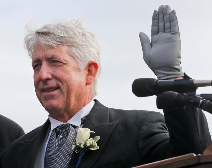 In this Saturday, Jan. 13, 2018 file photo, Virginia Attorney General Mark Herring takes the oath of office during inaugural ceremonies at the Capitol in Richmond, Va. Herring, admitted Wednesday, Feb. 6, 2019, to putting on blackface in the 1980s, when he was a college student. 