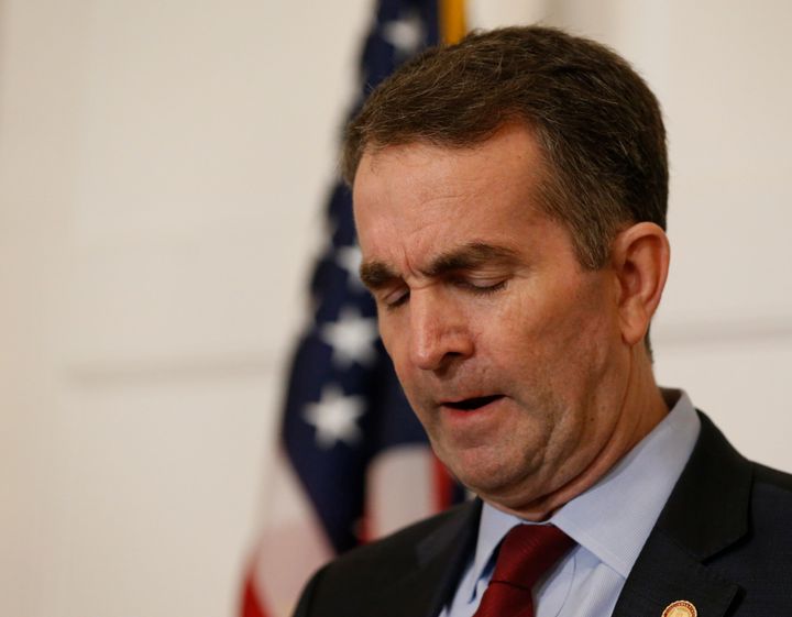 Virginia Gov. Ralph Northam gives a news conference in the Governors Mansion at the Capitol in Richmond, Va., on Feb. 2, 2019. 