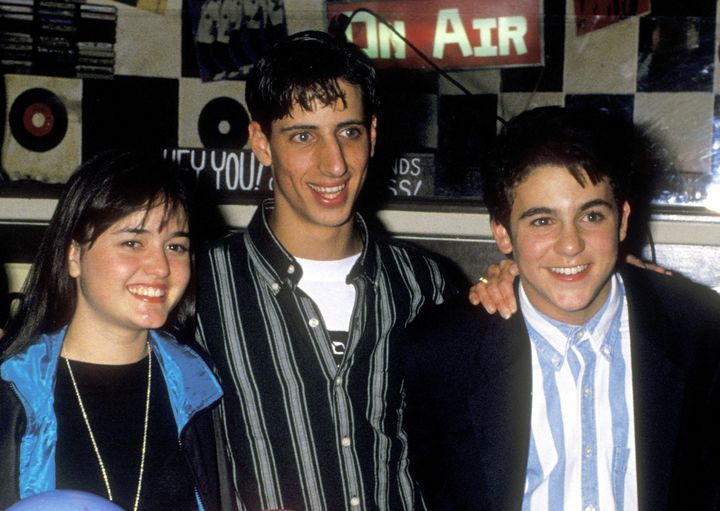Danica McKellar, Josh Saviano and Fred Savage gathered in 1992 to celebrate the 100th episode of "The Wonder Years." 