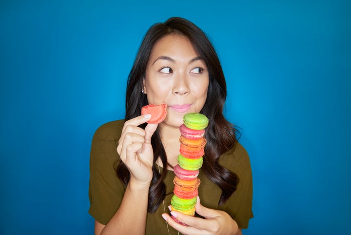 Embrace those macarons, lady.