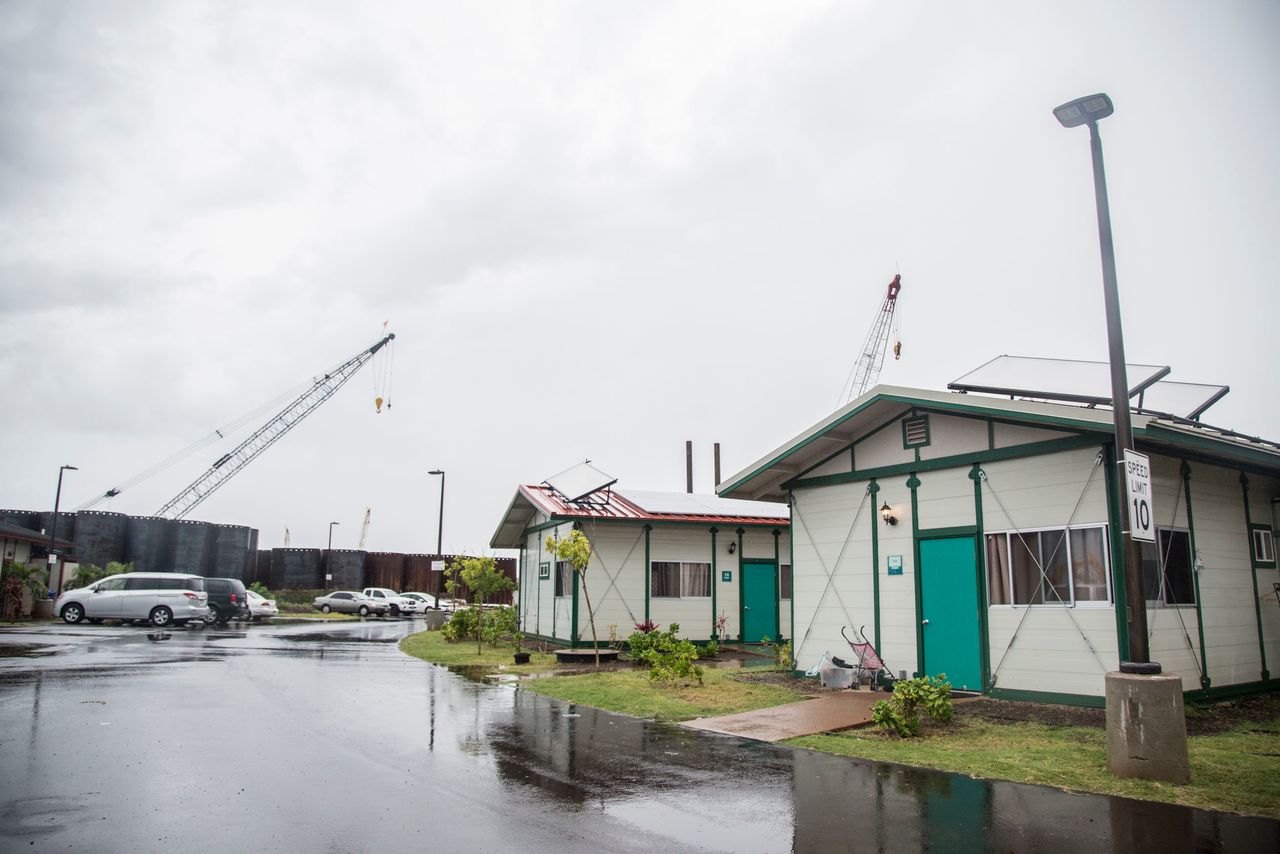 Located on the outskirts of Honolulu, the Kahauiki Village, is a permanent supportive housing community where 30 formerly homeless families live. Biluk and his family were hoping to be placed in one of the units here. But after months of waiting, they recently gave up and moved to Alaska, where housing is cheaper.