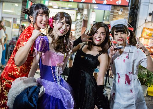 People Gather In Shibuya For Halloween