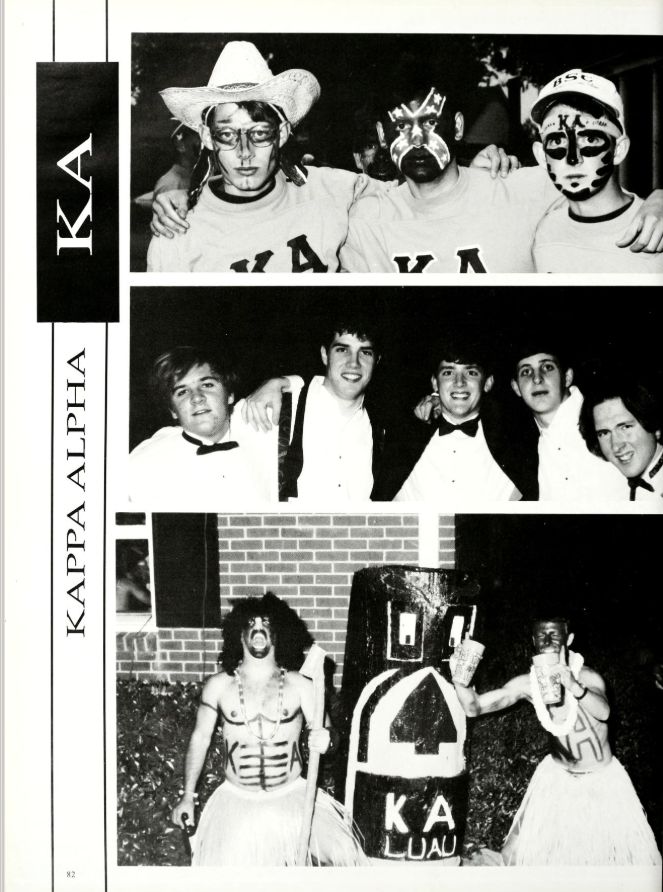 In the 1993 Millsaps yearbook, there was a photo on the Kappa Alpha page featuring two students in blackface. 