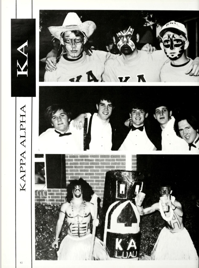 In the 1993 Millsaps yearbook, there was a photo on the Kappa Alpha page featuring two students in blackface.