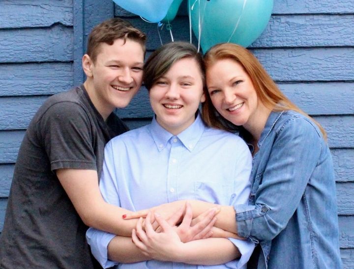 Heather Lundberg Green celebrated her 20-year-old trans son, Adrian (center), with a stunning photo shoot. 