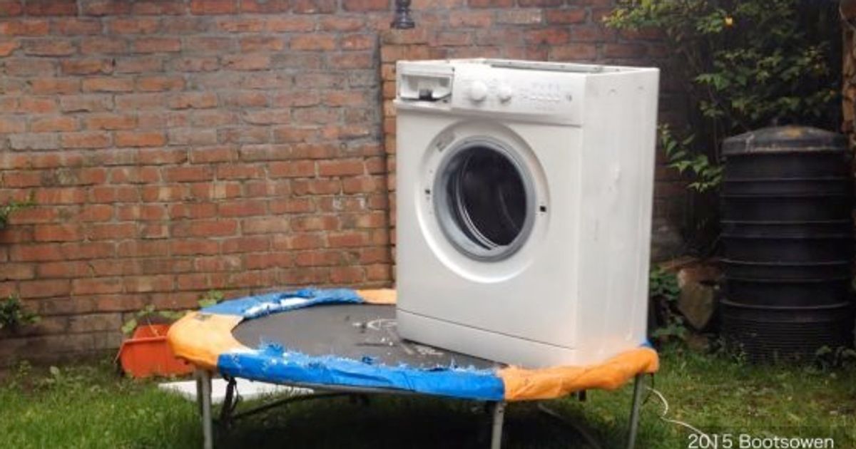 ドラム式洗濯機をトランポリンに乗せたら ふなっしーにそっくりだった 動画 ハフポスト