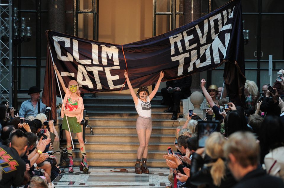 Vivienne Westwood à Paris pour le show "Climate Revolution"