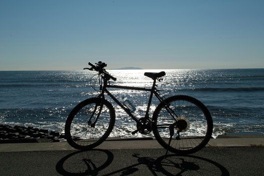 Parked bicycle by Shonan coast