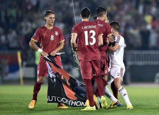 サッカー セルビア対アルバニア戦で乱闘 没収試合に その理由は 画像 ハフポスト News