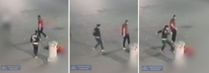 CCTV of the two men attacking O’Beirne in Trafalgar Square