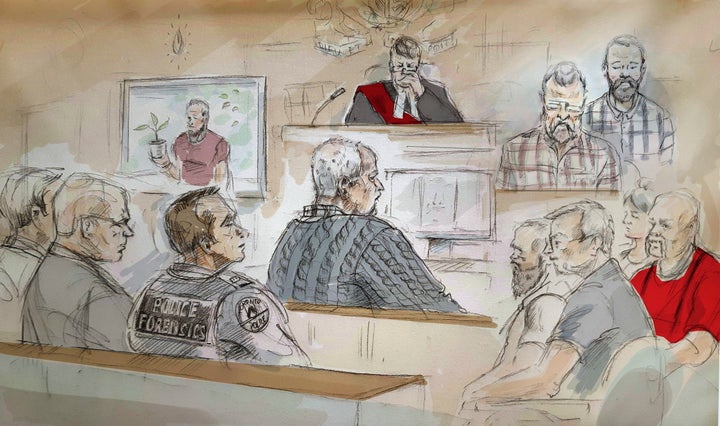 A court sketch of Bruce McArthur, who admitted to killing a series of men and burying their body parts around Toronto.